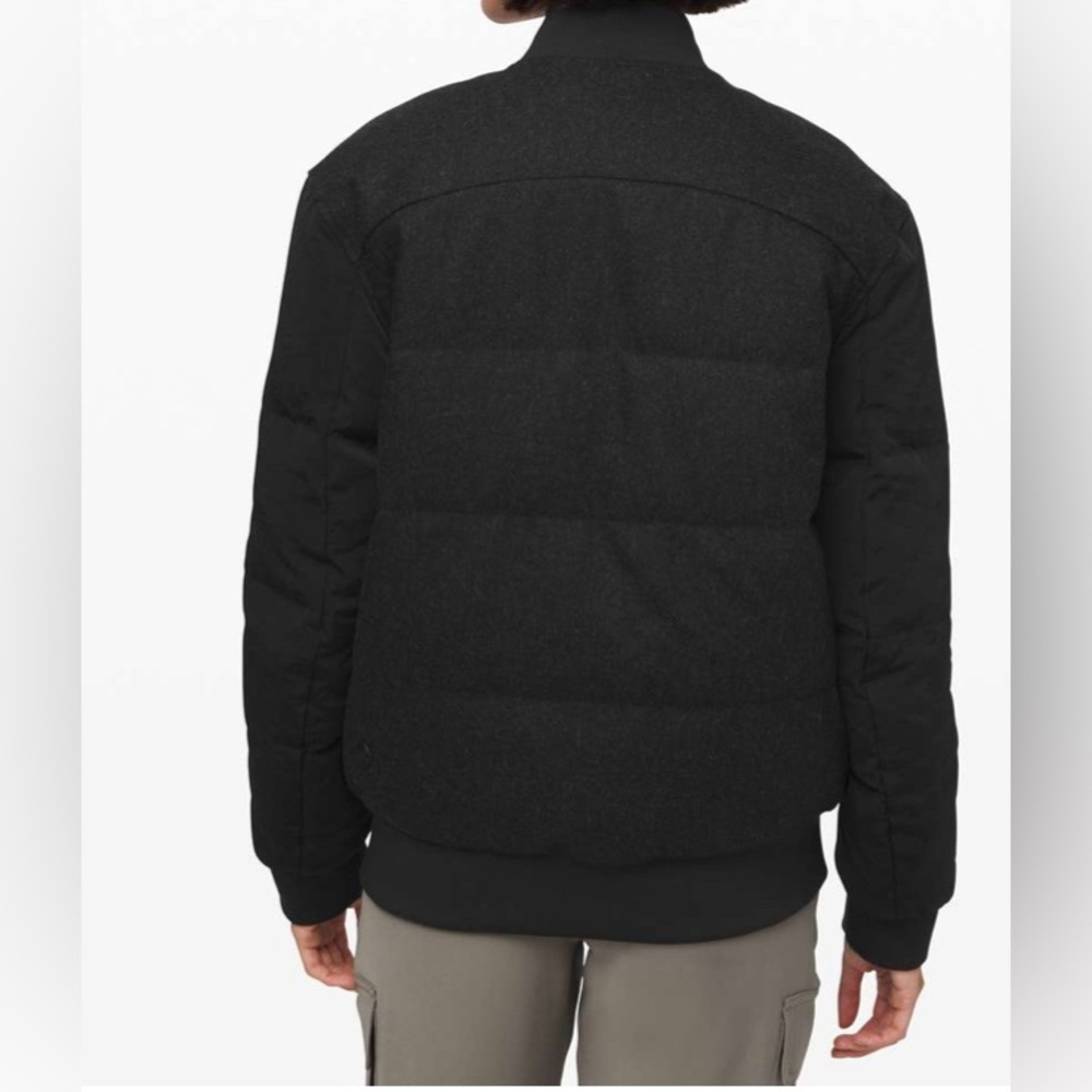 NWOT Lululemon Roam Far Wool Bomber Black / Heathered Black - Picture 4 of 14